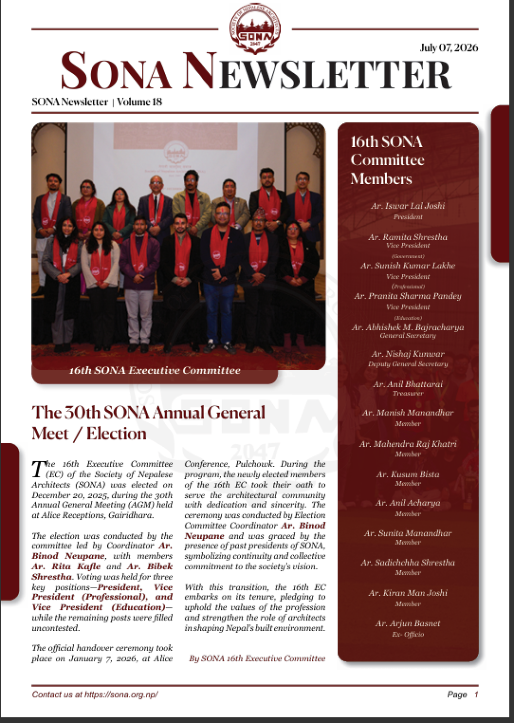 Newsletter Vol 18